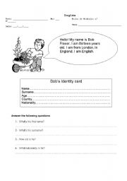 English Worksheet: Verb To Be