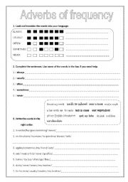 English Worksheet: adverbs of frequency