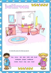 English Worksheet: Bathroom