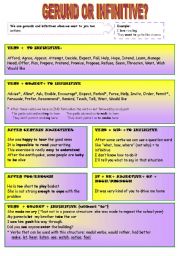 English Worksheet: Gerunds and infinitives