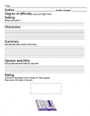 English Worksheet: Reading logbook