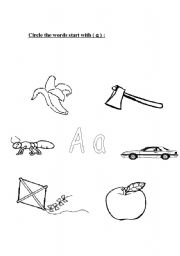 English Worksheet: letter a