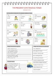 English Worksheet: Present Continuous Tense