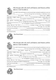English Worksheet: Will-will have to-will be able to