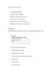 English Worksheet: review unit 2 zoom