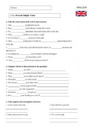 English Worksheet: Present Simple