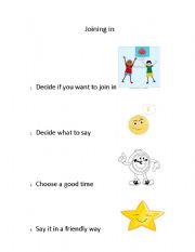 English worksheet: Joining in