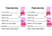 English Worksheet: Peppa pig song sheet