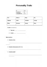 English Worksheet: How to describe personality