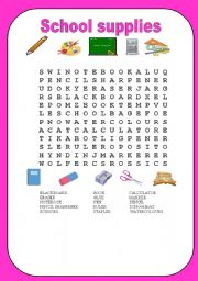 English Worksheet: School supplies