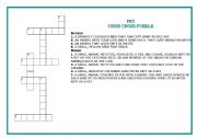 English worksheet:  PET (CRISS CROSS PUZZLE)