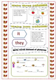 English Worksheet: Food - Plural and Singuler nouns (Countable -Uncountable)