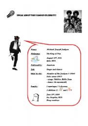 English Worksheet: Michael jacksons Biography