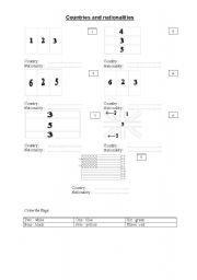 English worksheet: Countries and nationalities