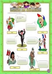 English Worksheet: countries/nationalities