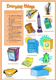 English Worksheet: Everyday things 