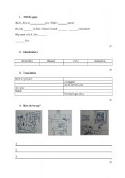 English Worksheet: say hello