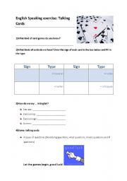 English Worksheet: Worksheet game Talking Cards