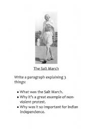 English worksheet: The Salt March