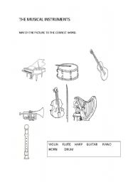 English worksheet: MUSICAL INSTRUMENTS