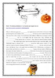 English Worksheet: The History of Halloween