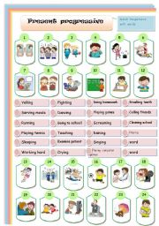 English Worksheet: present progressive matching