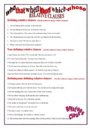 RELATIVE CLAUSES EXERCISES
