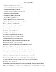 English Worksheet: Conversation Starter QUESTIONS