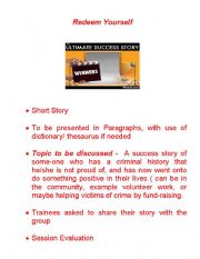 English Worksheet: redeem yourself