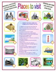 English Worksheet: Places to visit