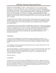 English Worksheet: Barnums Department Store