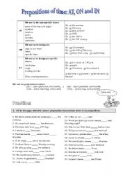 Prepositions of time IN, ON and AT