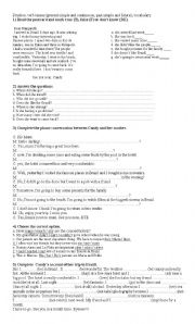 English Worksheet: mixed verb tenses practice