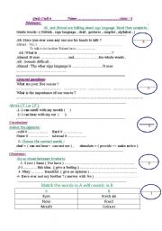 English worksheet: the senses 