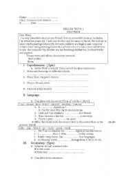 English Worksheet: common core test based on Visa to English