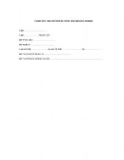 English worksheet: Introducin oneself