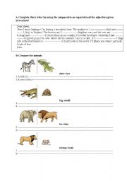 English worksheet: The comparative and the superlative