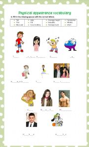 English Worksheet: physical appearance