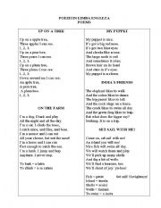 English Worksheet: Poems