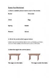 English worksheet: Easter fun worksheet. Prepositions