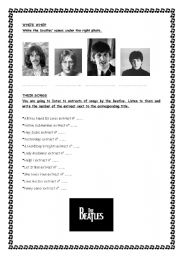 English Worksheet: The Beatles Part 3