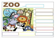 English Worksheet: Animals ZOO