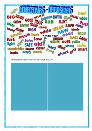 English Worksheet: ADJECTIVES OPPOSITES 