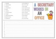English Worksheet: PROFESSIONS. WHERE DO THEY WORK? 2 PAGES