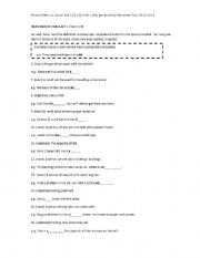 English worksheet: Vocabulary