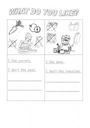 English worksheet: What do you like?