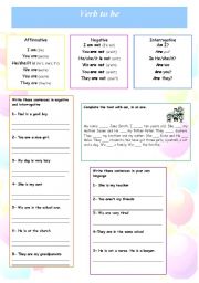 English Worksheet: VERB TO BE