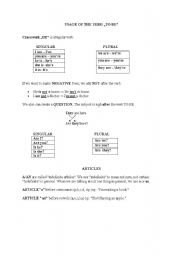 English worksheet: Verb TO BE and ARTICLES