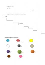 English worksheet: Test: ordinal, cardinal numbers and colours