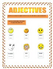 English worksheet: Adjectives and the Family